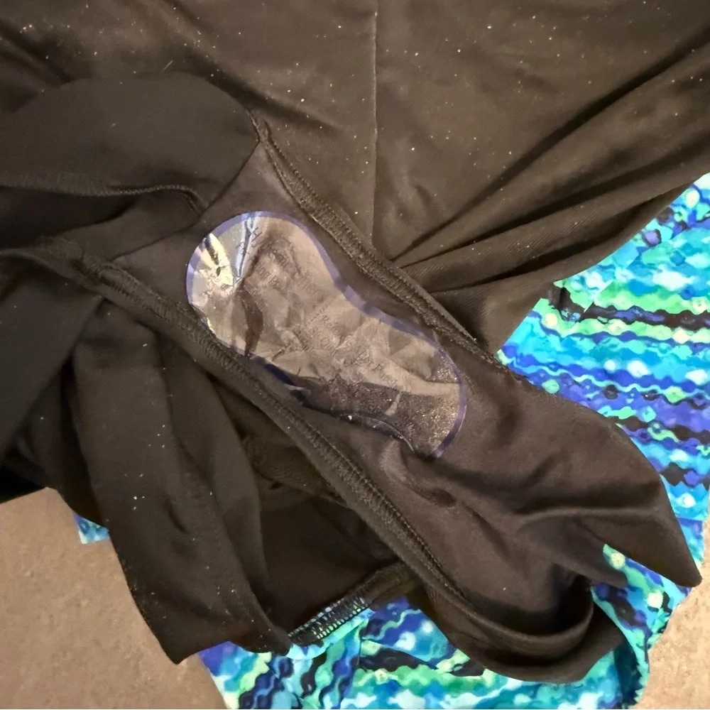 Miraclesuit Blue and Black One Piece Swimsuit with Sweetheart Neckline - Picture 6 of 6